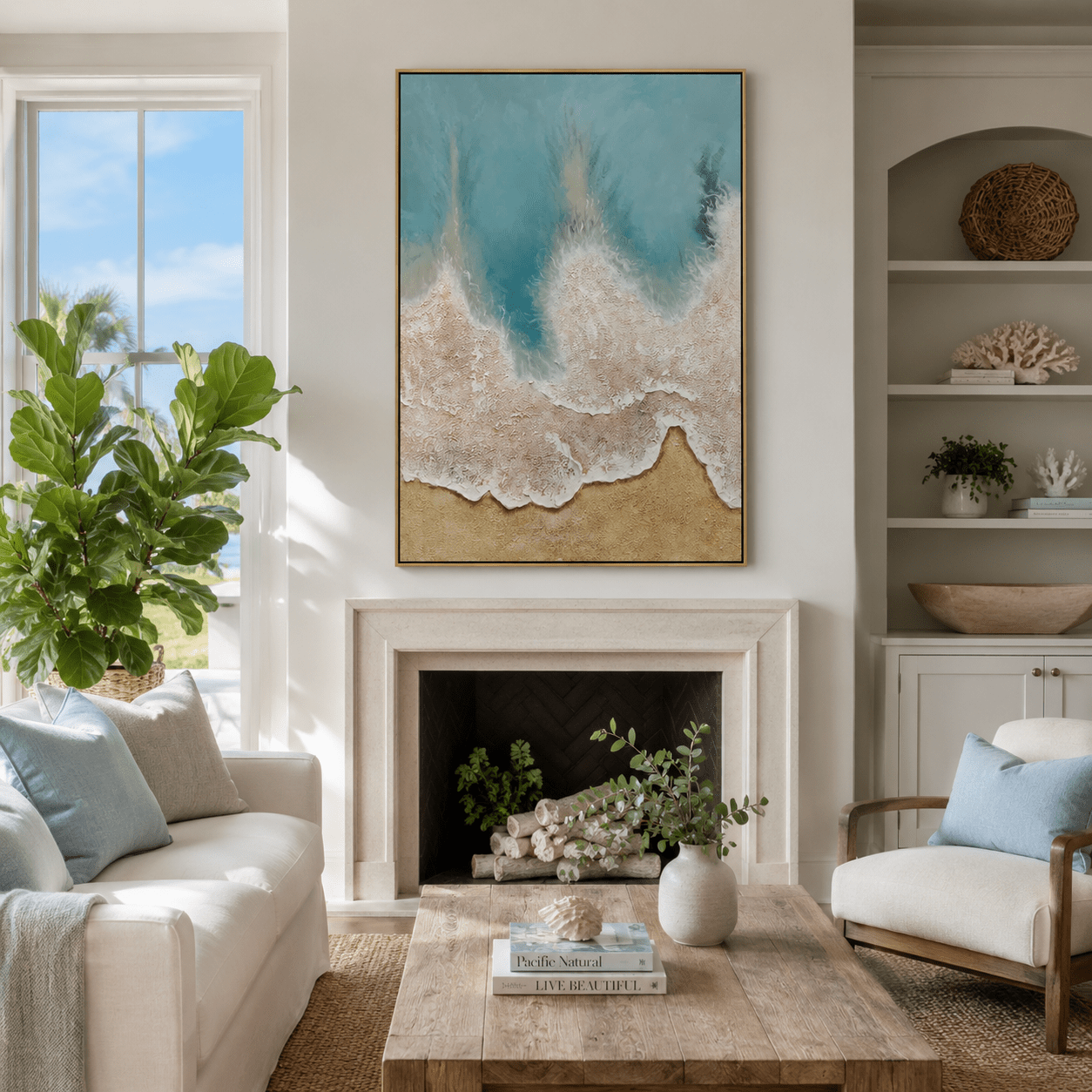 3D Heavy Texture Ocean Relief Art CZ0179 - Viral Wall Art